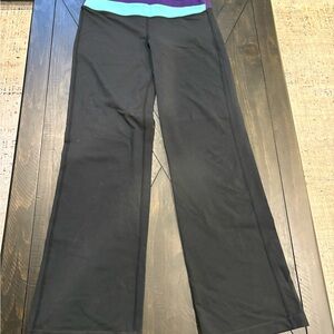 lululemon athletica Black Leggings with Blue and Purple Waistband